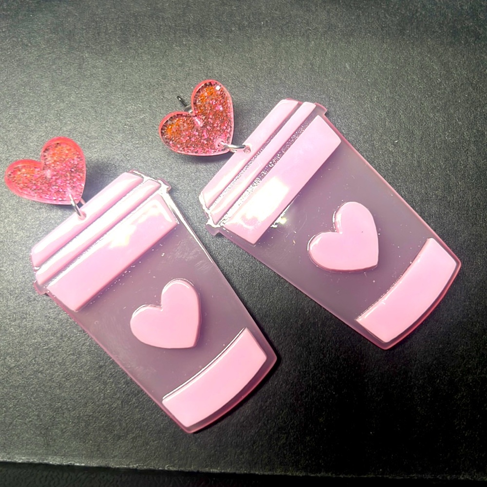 Coffee cup earrings